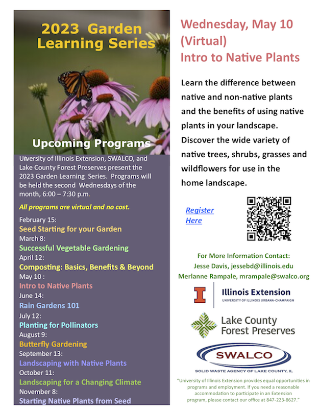 Intro to Native Plants • May 10 • 6-7:30pm